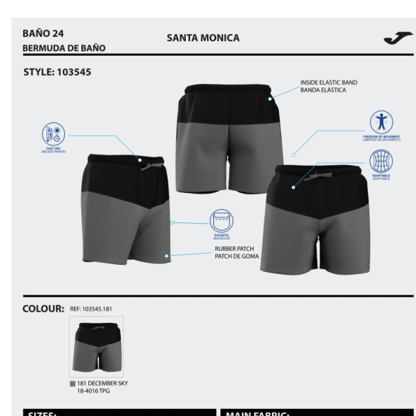 BERMUDA DE BAÑO SANTA MÓNICA VERDE LIMA