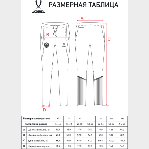 Брюки тренировочные JOGEL NATIONAL PerFormDRY Training Pants, темно-синий