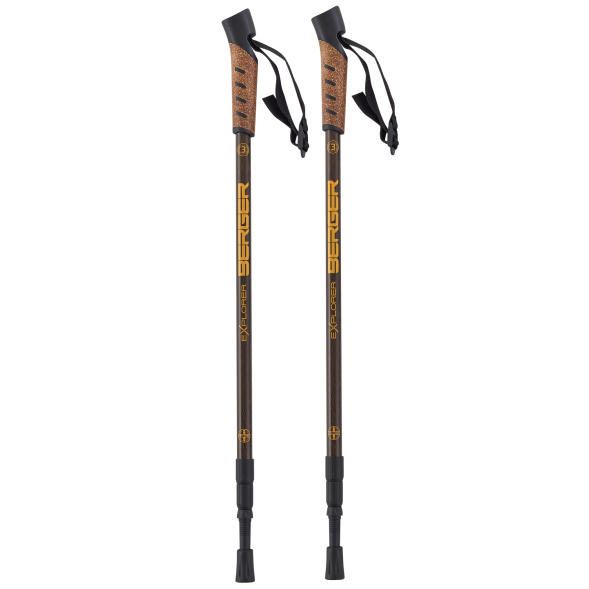 Скандинавские палки Berger Explorer, 67-135 см, 3-секционные, коричневый