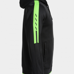 CHAQUETA CON CAPUCHA OLIMPIADA NEGRO VERDE FLUOR