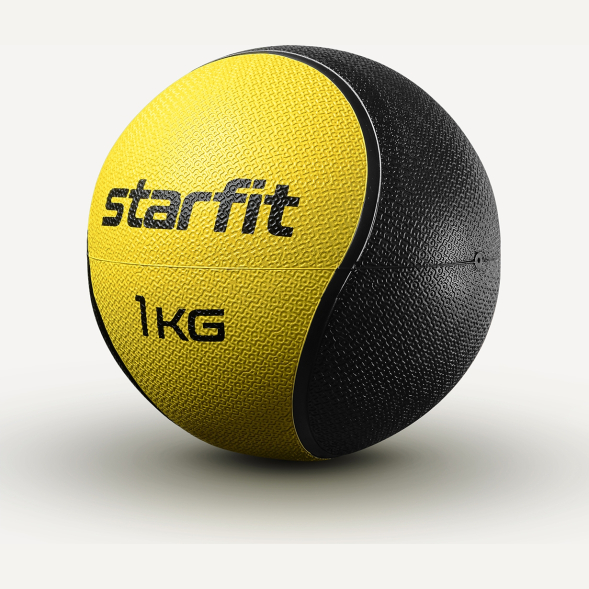 Медбол высокой плотности STARFIT GB-702, 1 кг, желтый