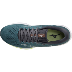 Кроссовки бег. муж. MIZUNO Wave Rider 25, J1GC210301,р.UK10(рос.43,5),иск. кожа, текстиль, темно-зел