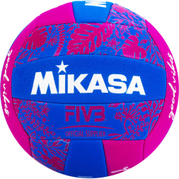 Мяч вол. пляжн. MIKASA BV354TV-GV-BP, синт.кожа (ТПЕ),маш.сш.,18 панелей, бут.кам, сине-розов