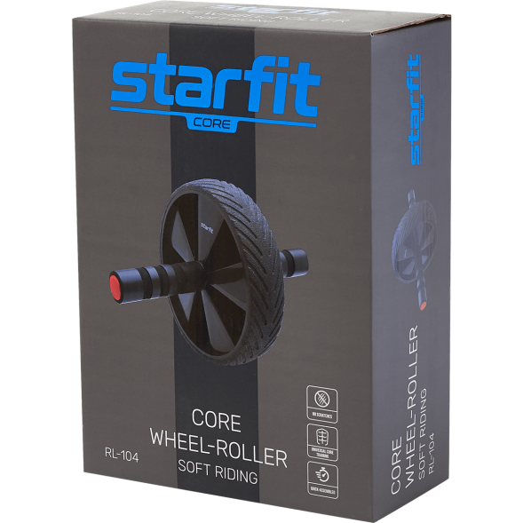 Ролик для пресса с мягким ходом STARFIT RL-104, черный/красный