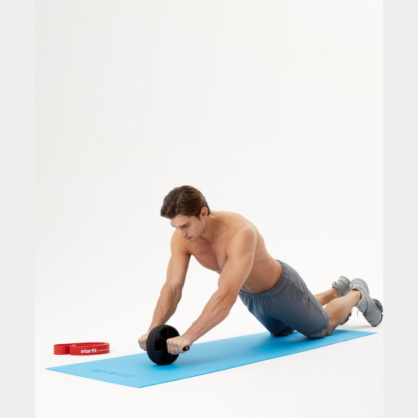 Ролик для пресса с мягким ходом STARFIT RL-104, черный/красный