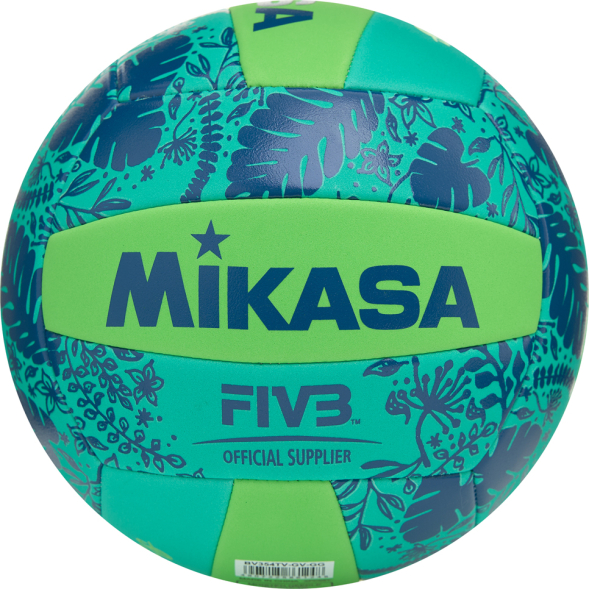 Мяч вол. пляжн. MIKASA BV354TV-GV-GG, синт.кожа (ТПЕ),маш.сш.,18 пан, бут.кам, салатово-синий
