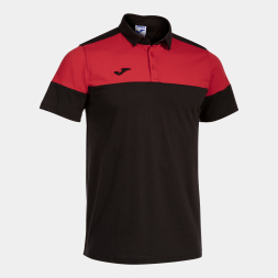 POLO MANGA CORTA CREW V NEGRO ROJO